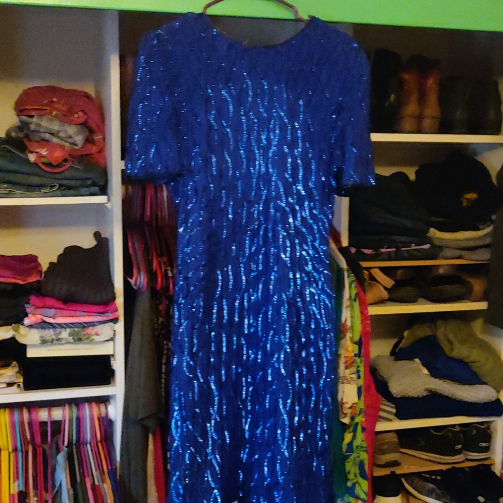Blue sequins dress